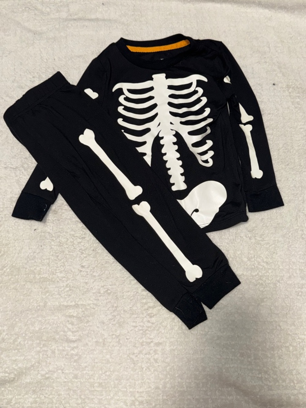 Kids Black Skeleton Matching Pajama Set - Unbranded